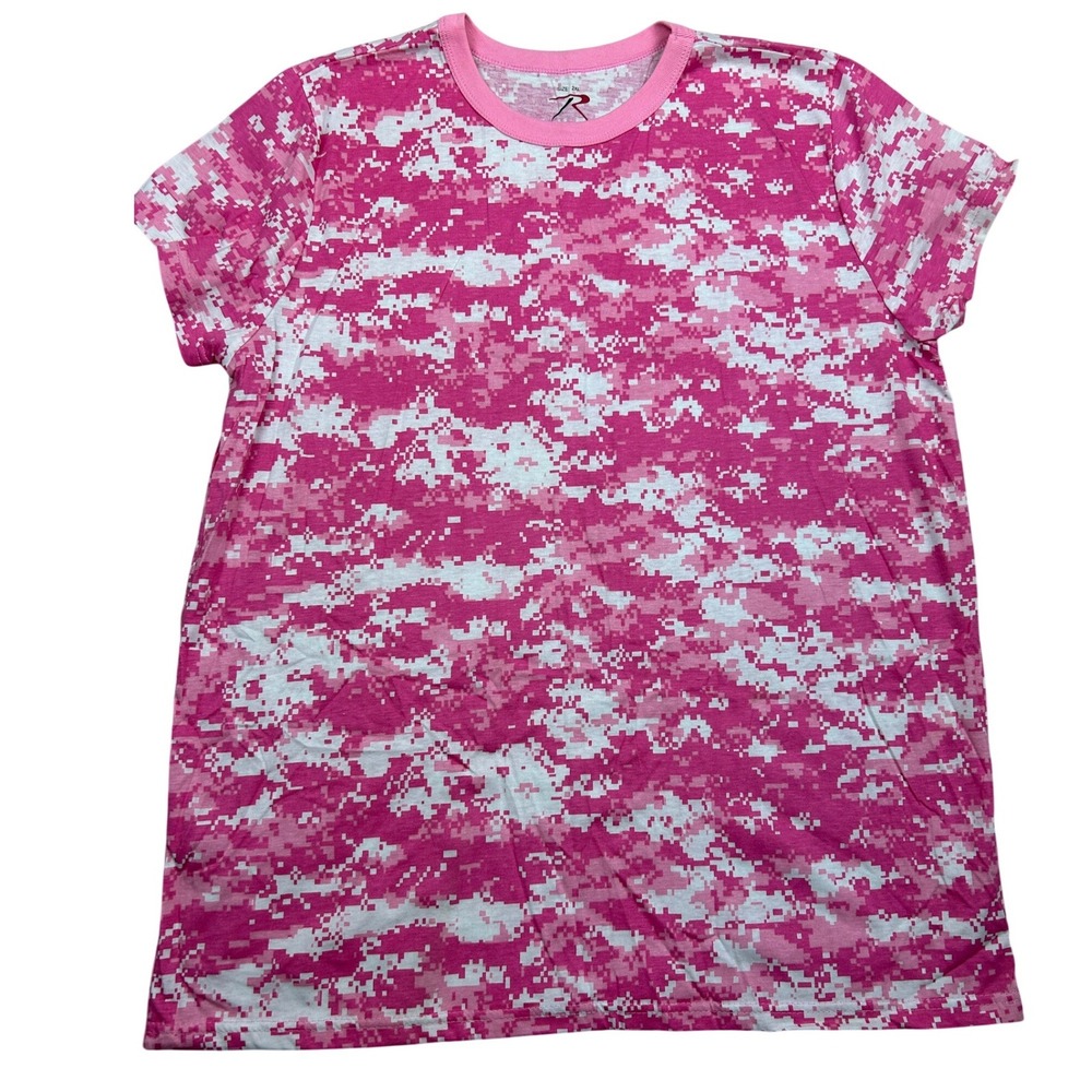 Rothco‎ Womens Pink Digital Camo T-Shirt Short Sleeve Crew Neck 2XL